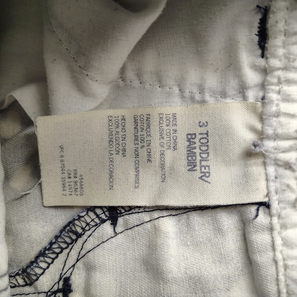 OshKosh B'gosh Denim Overalls with Cream Heart Pattern VESTBAK - Picture 6 of 6